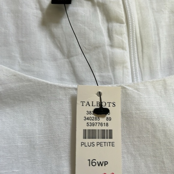 Talbots White Linen Sleeveless Dress Talbots Embroidered Dress - Picture 3 of 11